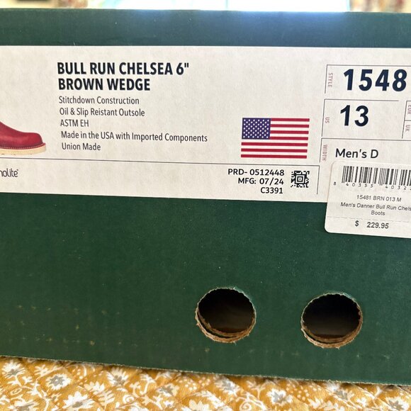 BRAND NEW Danner Bull Run Chelsea 6" Brown Wedge Boot - Picture 2 of 7